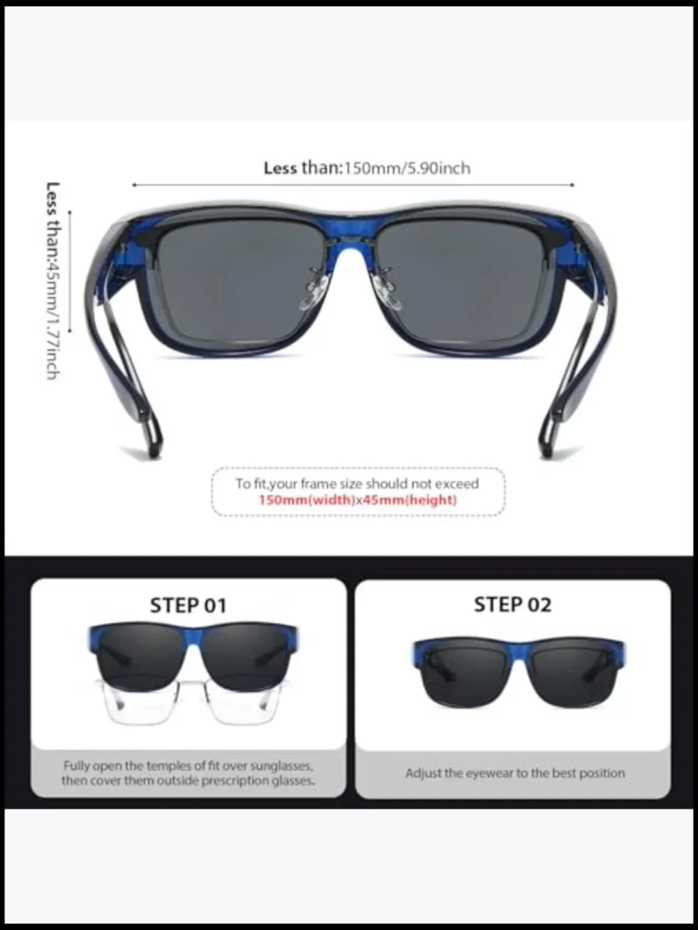 Polarized Fit Over Sunglasses Wrap Around UV400 Protection for Men